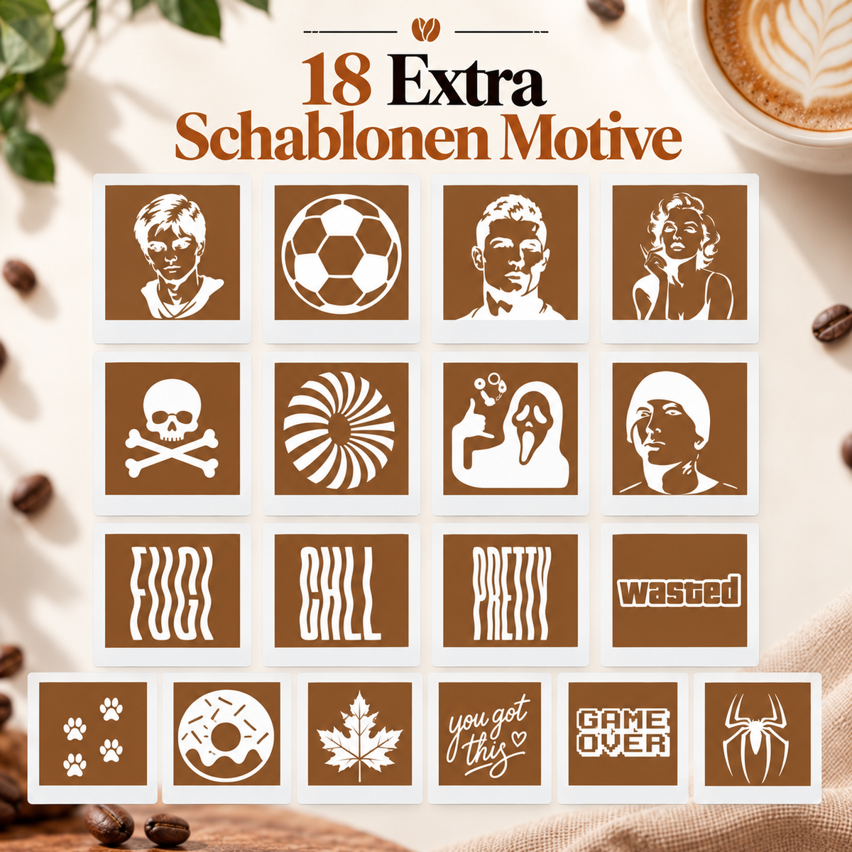 18 Extra Schablonen Motive